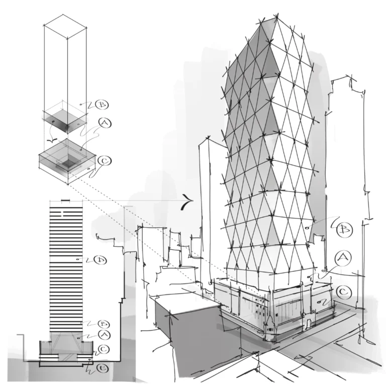 Hearst Office Tower Norman Foster drawing