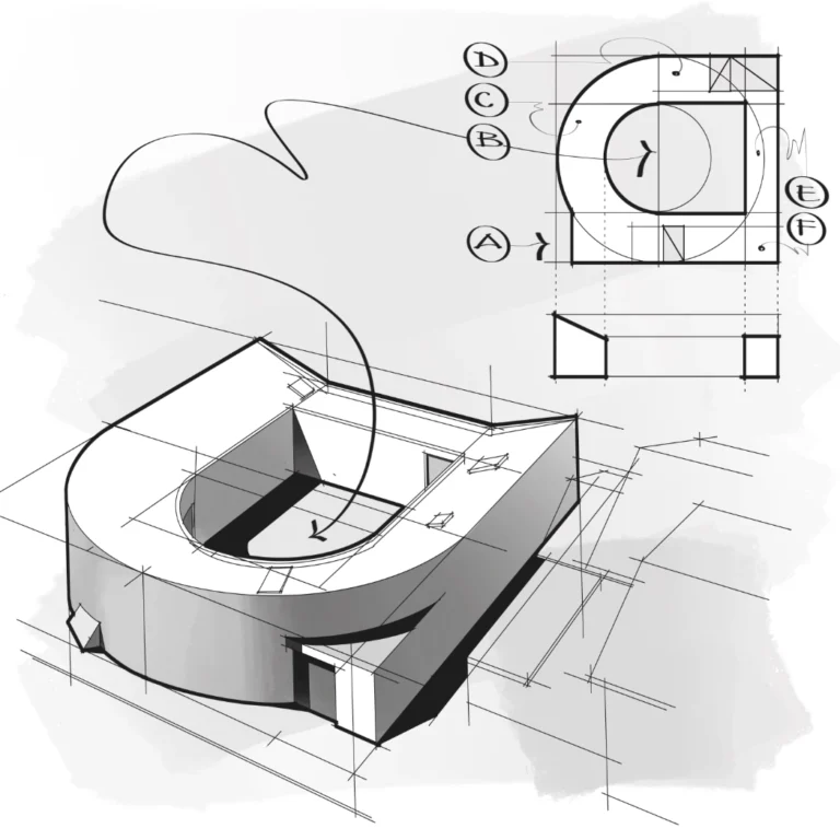 White U House Toyo Ito drawing